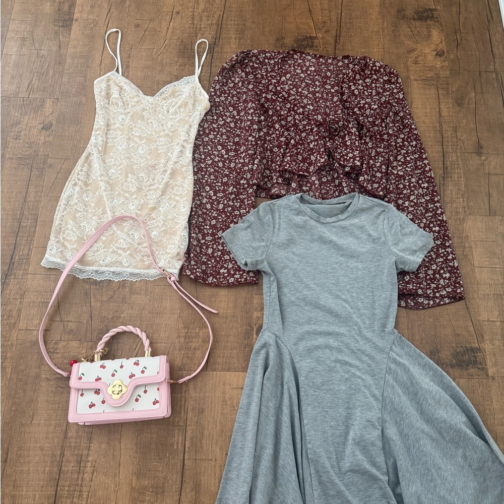 Mini Dress, Crop Top & Cherry Crossbody Purse